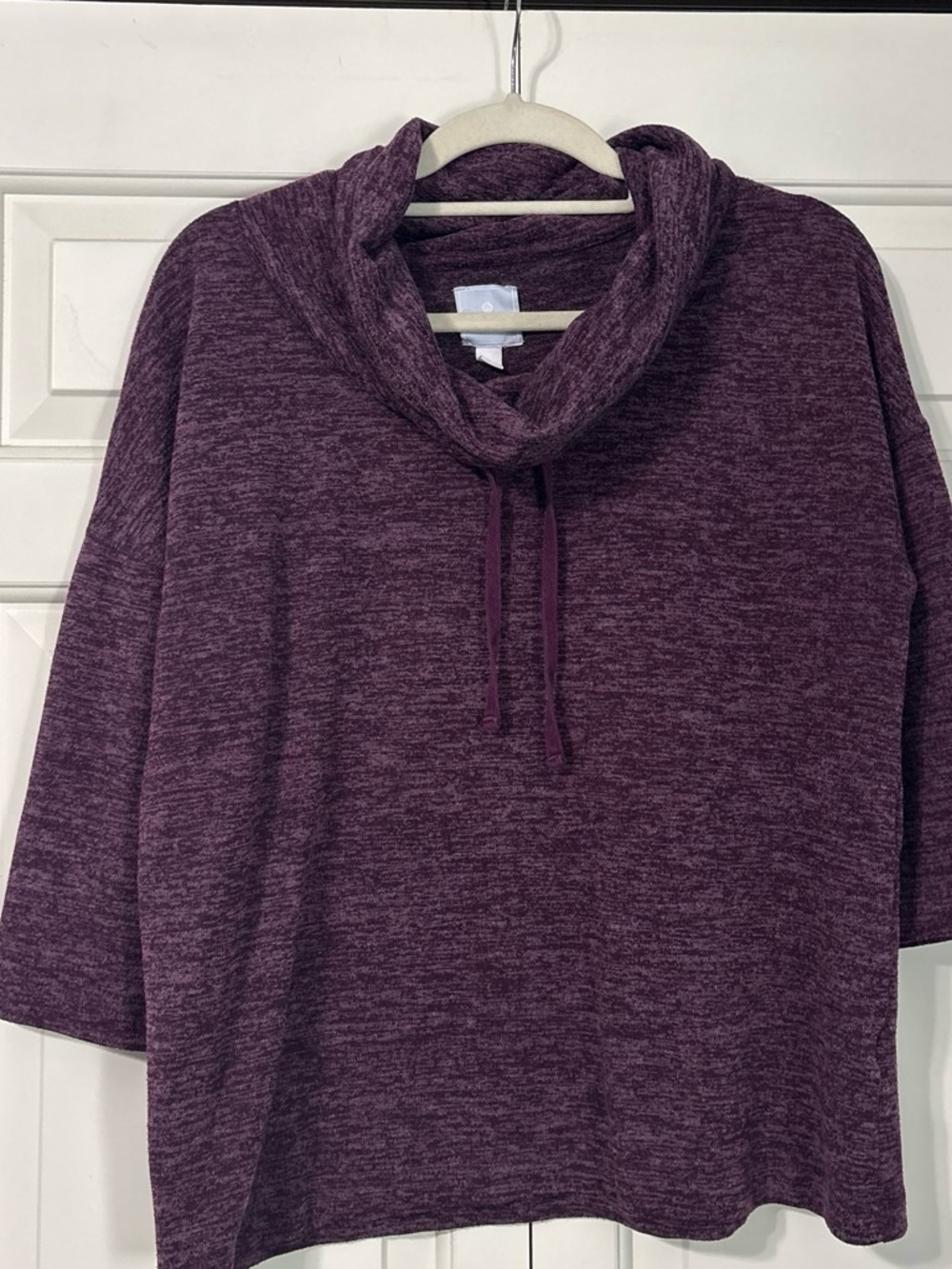Sunday Women's Cowl Neck Sweater in Plum Heather